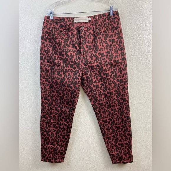 Soft Surroundings Jeans High Rise Leopard Skinny Brown Animal Print Pants 16 P - Picture 13 of 13